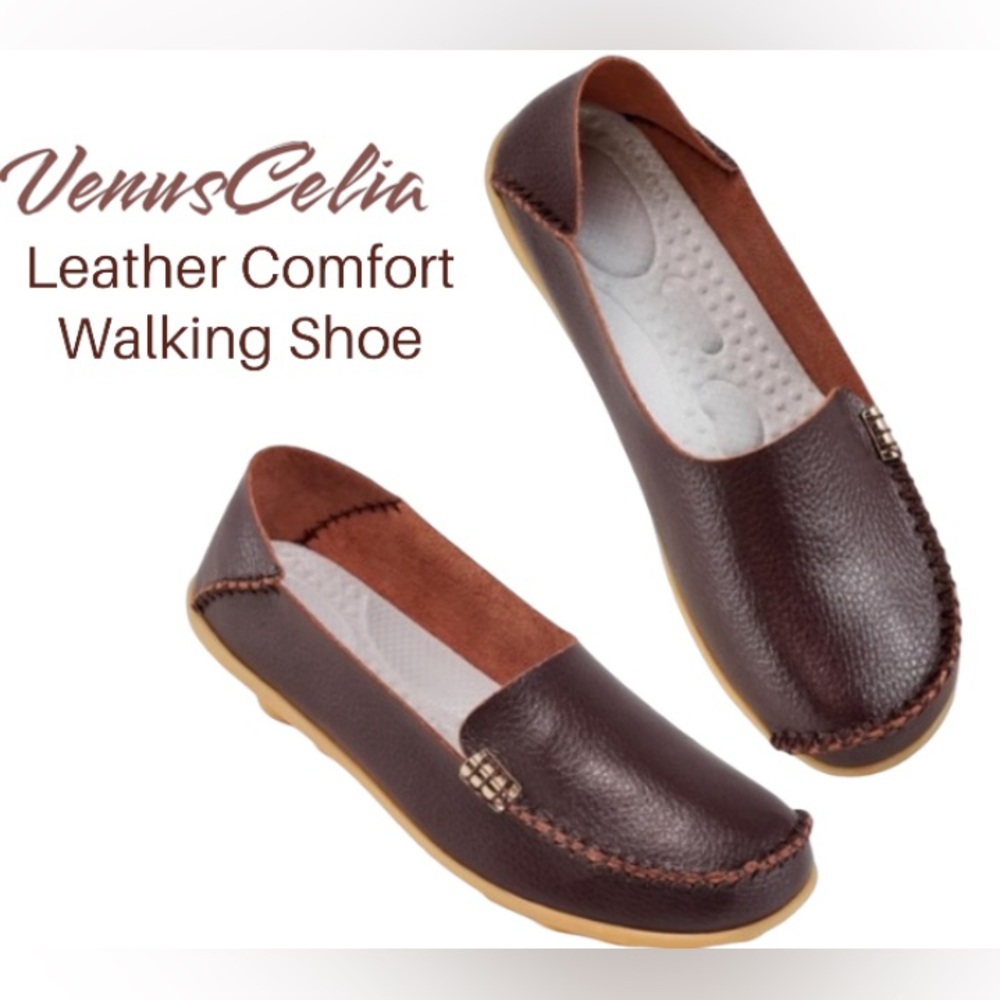 Size 41 New Women's Comfort Walking Shoe in Burgundy Leather